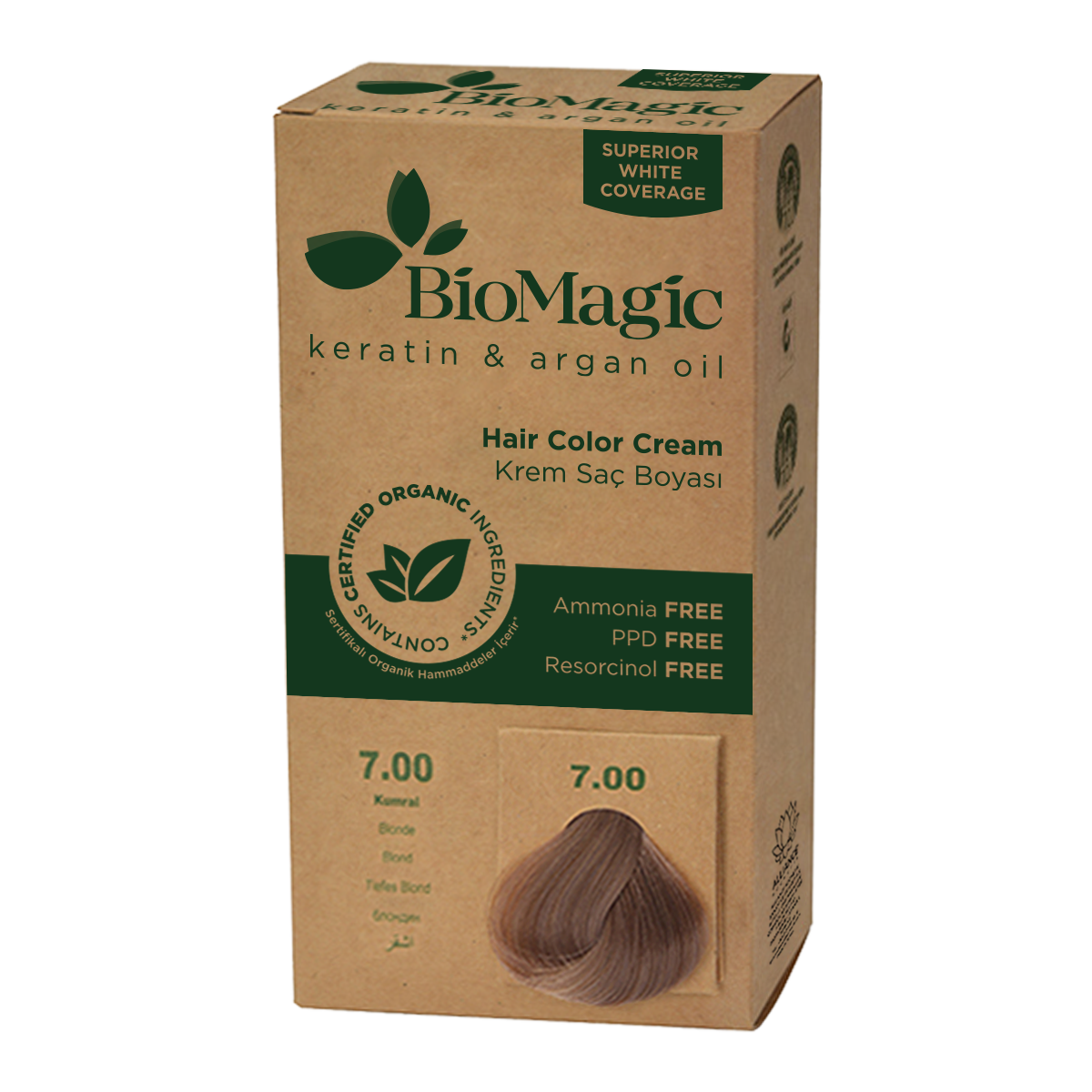 FARBA DO WŁOSÓW BLOND (7.00) 250 g - BIOMAGIC - obrazek 2