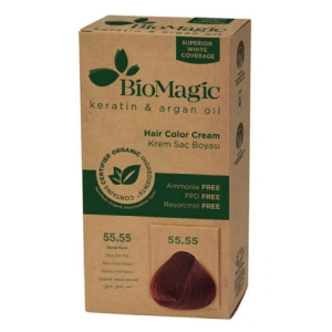 FARBA DO WŁOSÓW GŁĘBOKA CIEMNA CZERWIEŃ (55.55) 250 g – BIOMAGIC