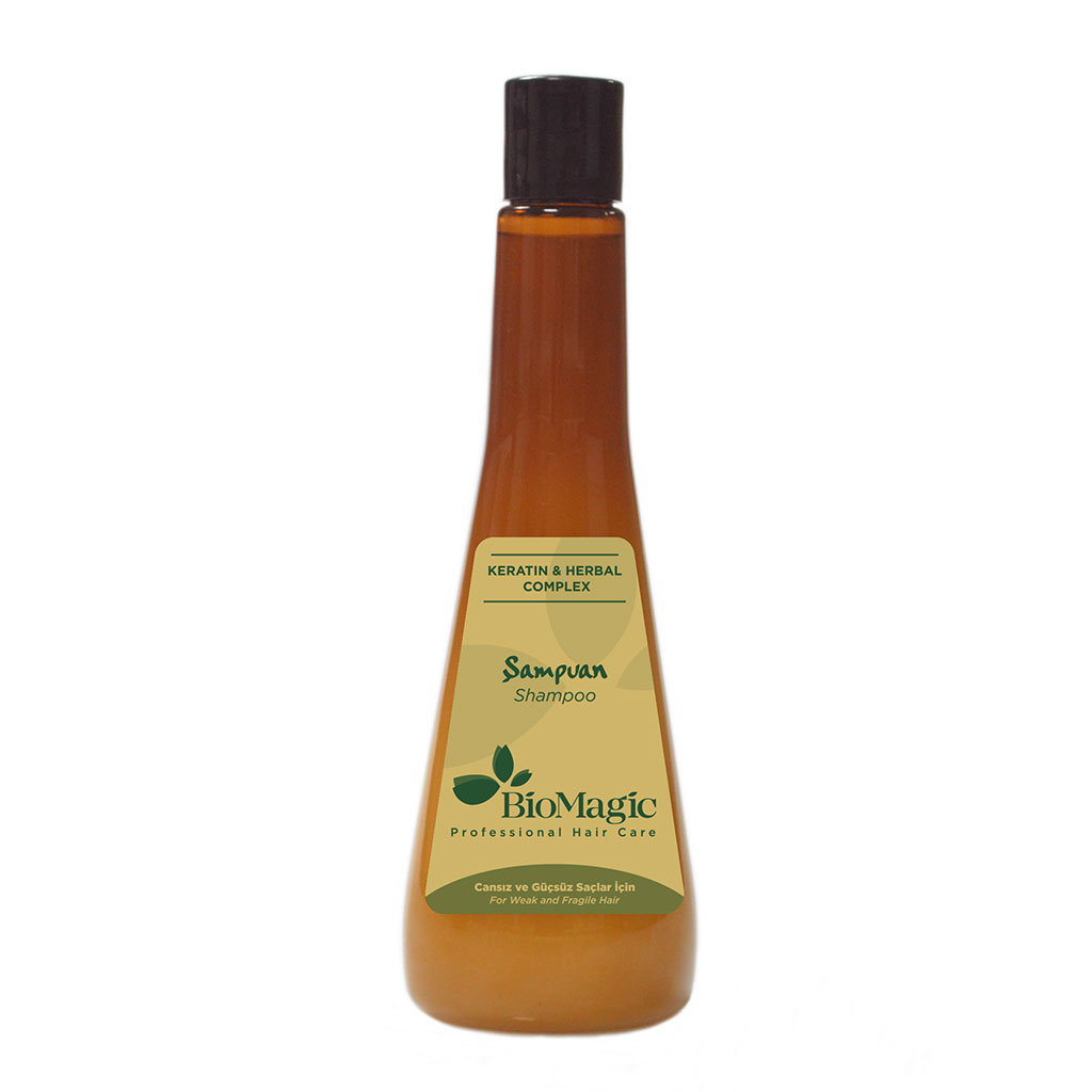 SZAMPON DO WŁOSÓW SŁABYCH I ŁAMLIWYCH Z KERATYNĄ 300 ml - BIOMAGIC - obrazek 2