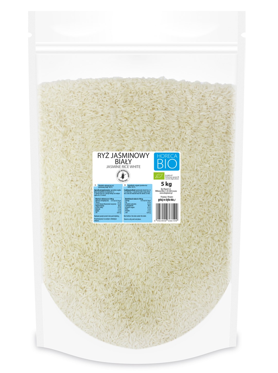 RYŻ JAŚMINOWY BIAŁY BEZGLUTENOWY BIO 5 kg - HORECA (BIO PLANET) - obrazek 2
