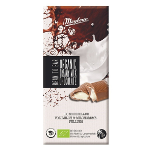 CZEKOLADA MLECZNA Z NADZIENIEM MLECZNYM BIO 100 g – MEYBONA