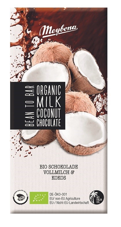 CZEKOLADA MLECZNA Z PŁATKAMI KOKOSOWYMI BIO 100 g - MEYBONA - obrazek 2