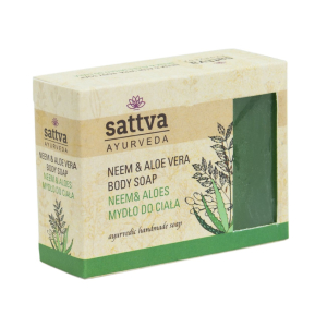 MYDŁO W KOSTCE DO CIAŁA NEEM I ALOES 125 g – SATTVA (AYURVEDA)