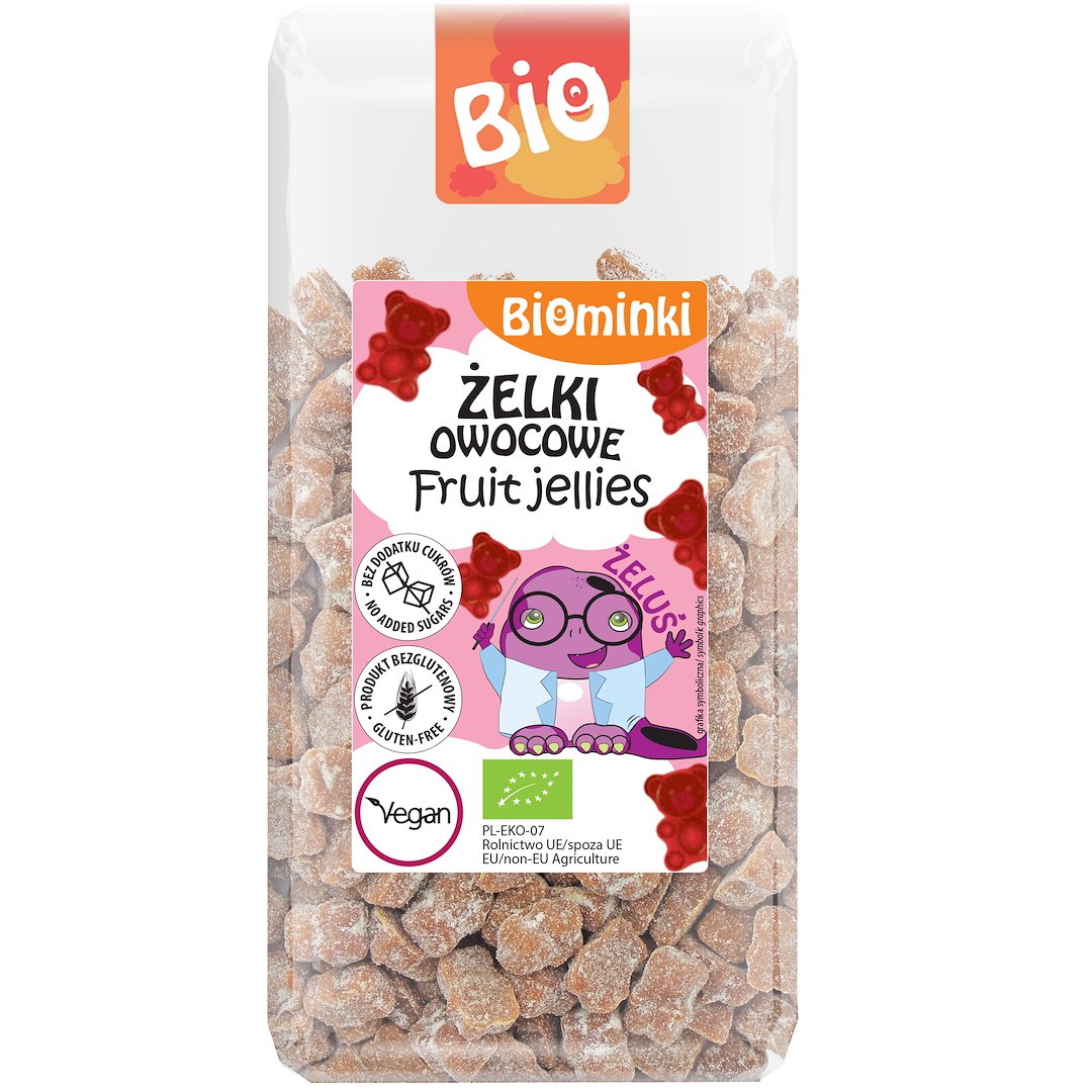 ŻELKI OWOCOWE BEZ DODATKU CUKRÓW BEZGLUTENOWE BIO 75 g - BIOMINKI - obrazek 2