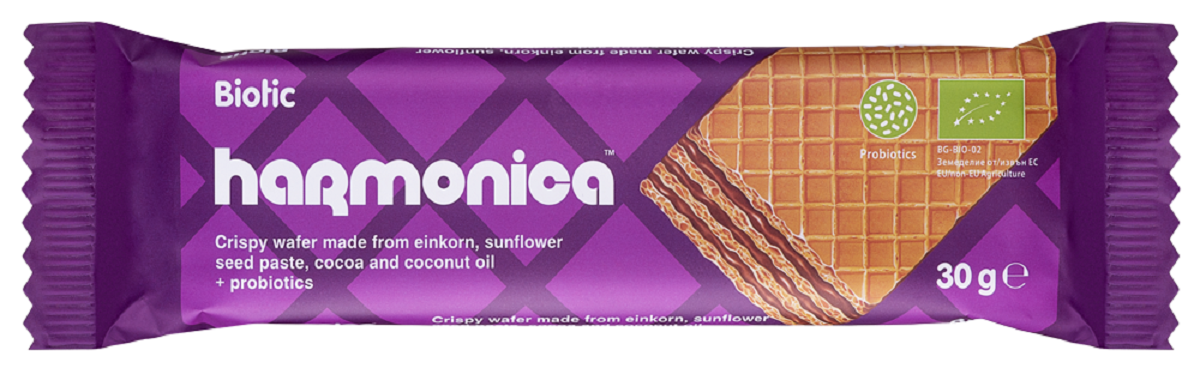 WAFELEK Z SAMOPSZY Z KREMEM MLECZNO - KAKAOWYM Z PROBIOTYKAMI BIO 30 g - HARMONICA - obrazek 2