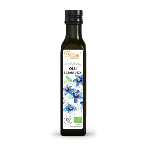 OLEJ Z CZARNUSZKI FILTROWANY TŁOCZONY NA ZIMNO BIO 250 ml – BATOM