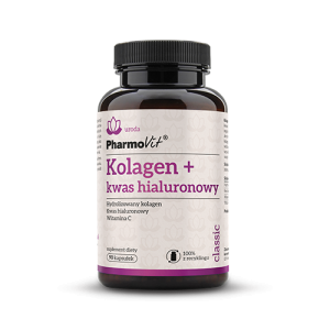 KOLAGEN + KWAS HIALURONOWY BEZGLUTENOWY 90 KAPSUŁEK – PHARMOVIT (CLASSIC)