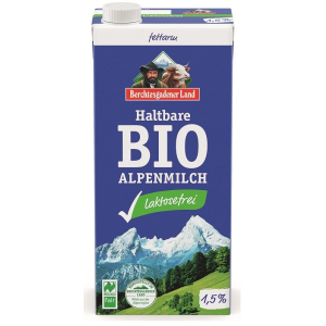 MLEKO ALPEJSKIE UHT O OBNIŻONEJ ZAWARTOŚCI LAKTOZY (min. 1,5 % TŁUSZCZU) BIO 1 L – BERCHTESGADENER LAND