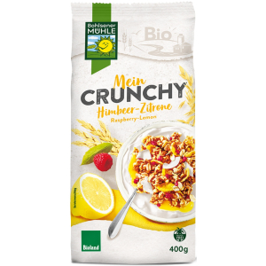 CRUNCHY JOGURTOWO – CYTRYNOWE Z MALINAMI BIO 400 g – BOHLSENER MUHLE
