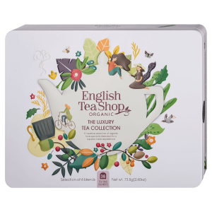 ZESTAW HERBAT I HERBATEK LUKSUSOWYCH BIO W PUSZCE (THE LUXURY – 6 SMAKÓW) (36 x 2,04 g) 73,5 g – ENGLISH TEA SHOP ORGANIC