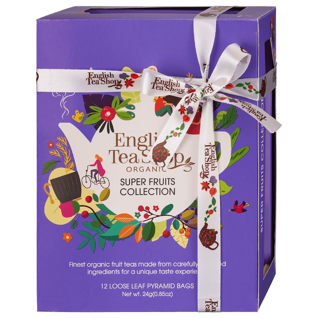 KOLEKCJA HERBATEK OWOCOWYCH BIO PIRAMIDKI (SUPER FRUITS – 6 SMAKÓW) (12 x 2 g) 24 g - ENGLISH TEA SHOP ORGANIC - obrazek 2