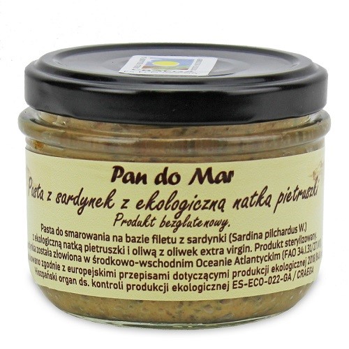PASTA Z SARDYNEK Z BIO NATKĄ PIETRUSZKI BEZGLUTENOWA 125 g (SŁOIK) - PAN DO MAR - obrazek 2