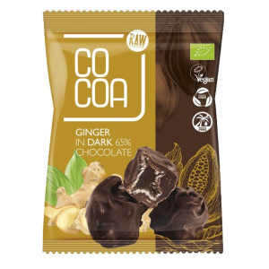 IMBIR KANDYZOWANY W CZEKOLADZIE CIEMNEJ 65 % BIO 70 g – COCOA
