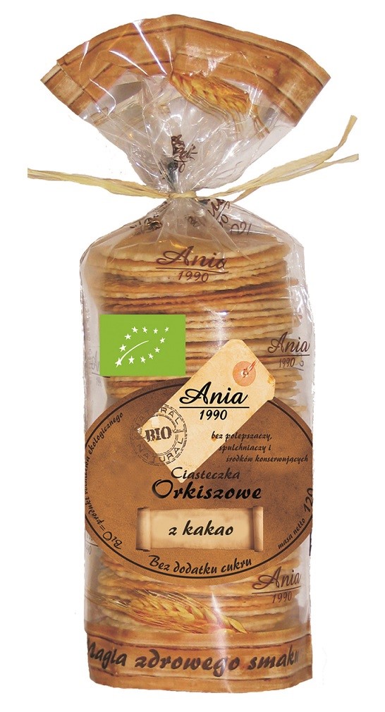 CIASTKA ORKISZOWE Z KAKAO BEZ DODATKU CUKRÓW BIO 120 g - BIO ANIA - obrazek 2