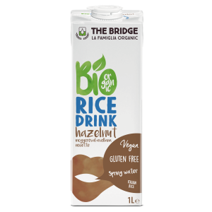 NAPÓJ RYŻOWY Z ORZECHAMI LASKOWYMI BEZGLUTENOWY BIO 1 L – THE BRIDGE