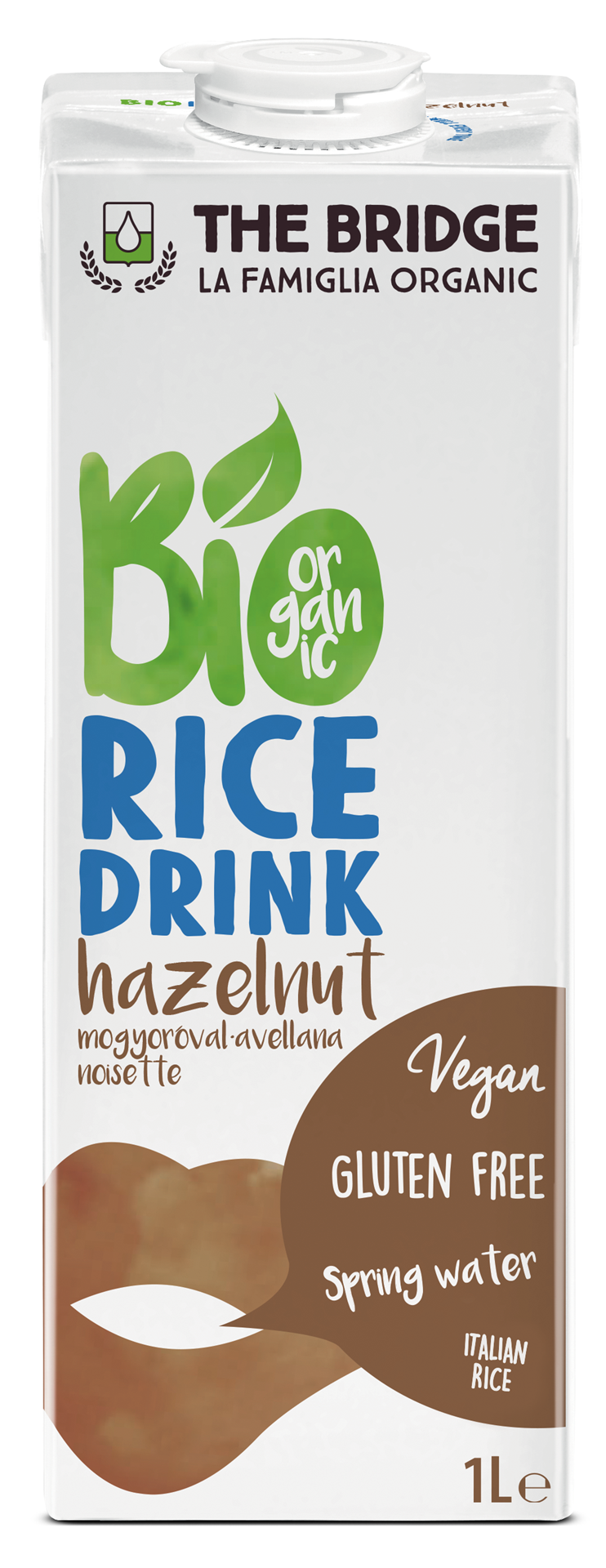 NAPÓJ RYŻOWY Z ORZECHAMI LASKOWYMI BEZGLUTENOWY BIO 1 L - THE BRIDGE - obrazek 2