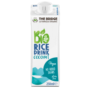 NAPÓJ RYŻOWO – KOKOSOWY BEZ DODATKU CUKRÓW BEZGLUTENOWY BIO 250 ml – THE BRIDGE