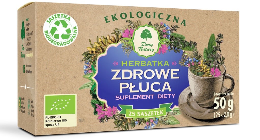 HERBATKA ZDROWE PŁUCA BIO (25 x 2 g) 50 g - DARY NATURY - obrazek 2