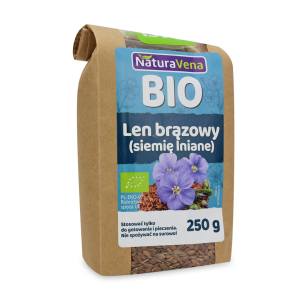 LEN BRĄZOWY (SIEMIĘ LNIANE) BIO 250 g – NATURAVENA