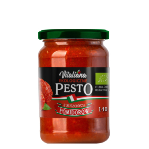 PESTO CZERWONE Z SUSZONYCH POMIDORÓW BIO 140 g – VITALIANA