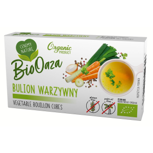 BULION – KOSTKI WARZYWNE BEZ DODATKU CUKRÓW BEZGLUTENOWE BIO (6 x 11 g) 66 g – BIOOAZA