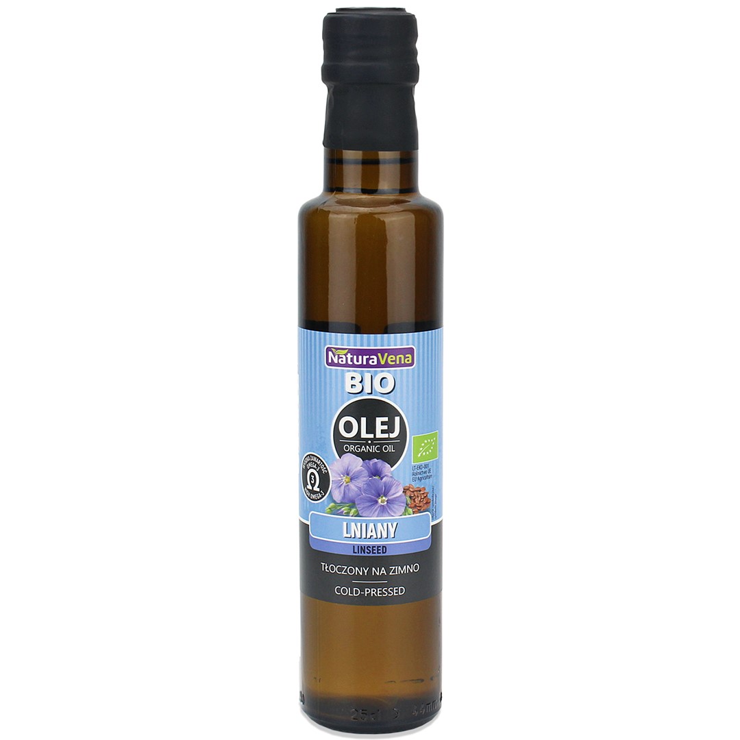 OLEJ LNIANY TŁOCZONY NA ZIMNO BIO 250 ml - NATURAVENA - obrazek 2