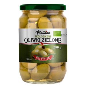 OLIWKI ZIELONE BEZ PESTEK W ZALEWIE BIO 280 g (150 g) – VITALIANA