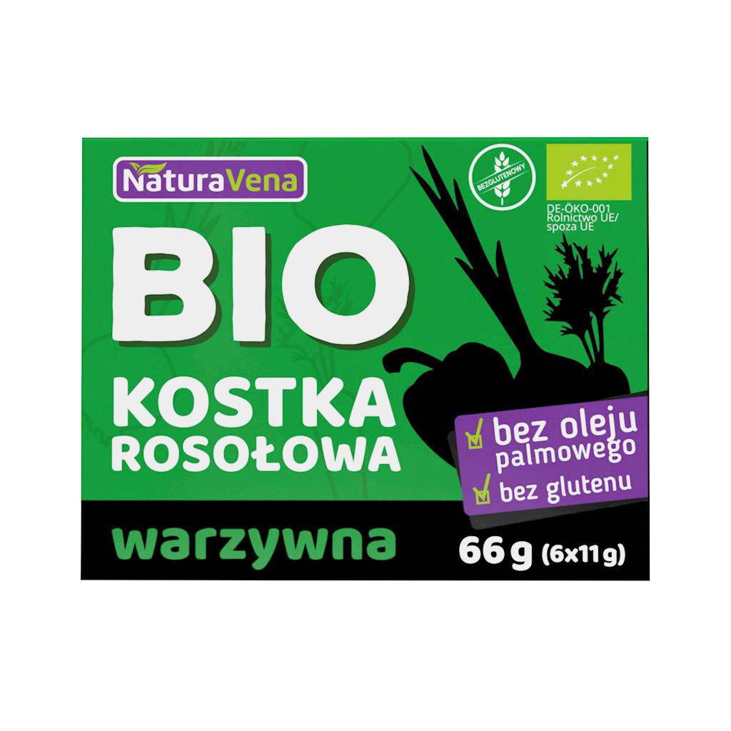 BULION - KOSTKI WARZYWNE BEZGLUTENOWE BIO (6 x 11 g) 66 g - NATURAVENA - obrazek 2