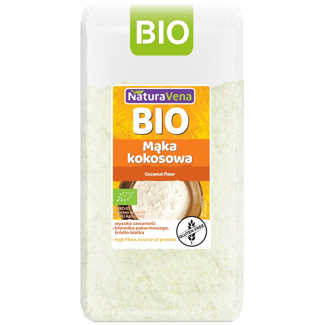 MĄKA KOKOSOWA BEZGLUTENOWA BIO 500 g - NATURAVENA - obrazek 2