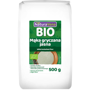 MĄKA GRYCZANA JASNA BEZGLUTENOWA BIO 500 g – NATURAVENA