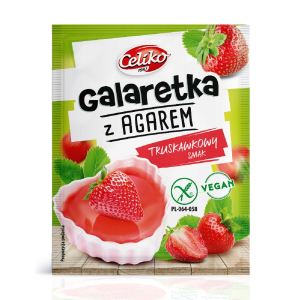 GALARETKA Z AGAREM O SMAKU TRUSKAWKOWYM BEZGLUTENOWA 45 g – CELIKO