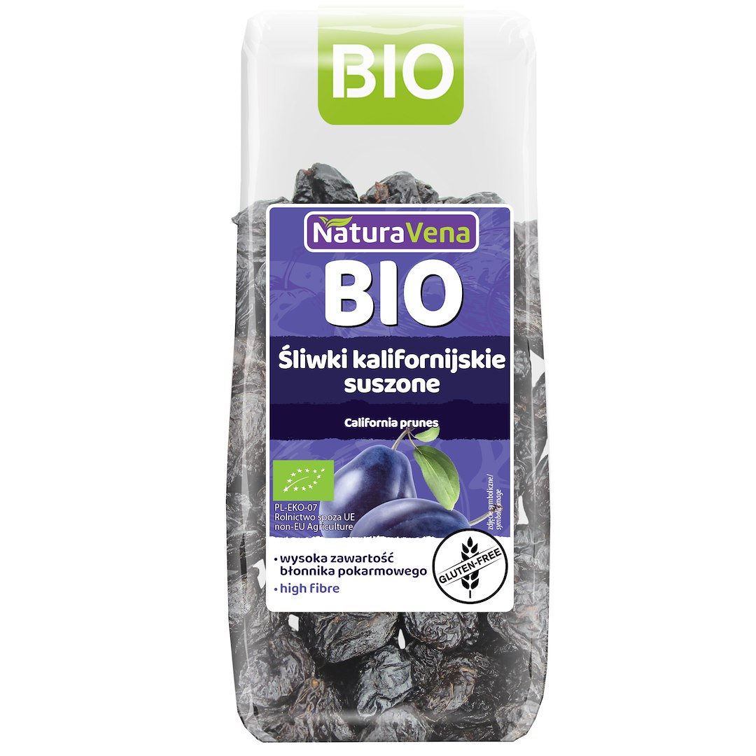 ŚLIWKI KALIFORNIJSKIE SUSZONE BEZGLUTENOWE BIO 200 g - NATURAVENA - obrazek 2
