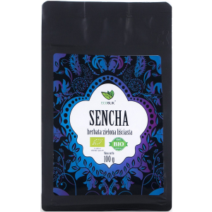 HERBATA ZIELONA LIŚCIASTA SENCHA BIO 100 g – ECOBLIK