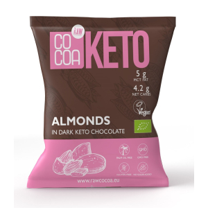 MIGDAŁY W CZEKOLADZIE KETO Z OLEJEM MCT BEZ DODATKU CUKRÓW BEZGLUTENOWE BIO 70 g – COCOA