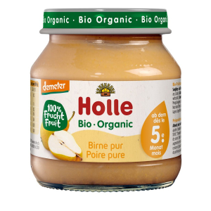 GRUSZKA BEZ DODATKU CUKRÓW BEZGLUTENOWA OD 5 MIESIĄCA DEMETER BIO 125 g (SŁOIK) – HOLLE