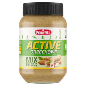 KREM ORZECHOWY CRUNCHY MIX (4 ORZECHY) SOLONY BEZGLUTENOWY 470 g – PRIMAVIKA