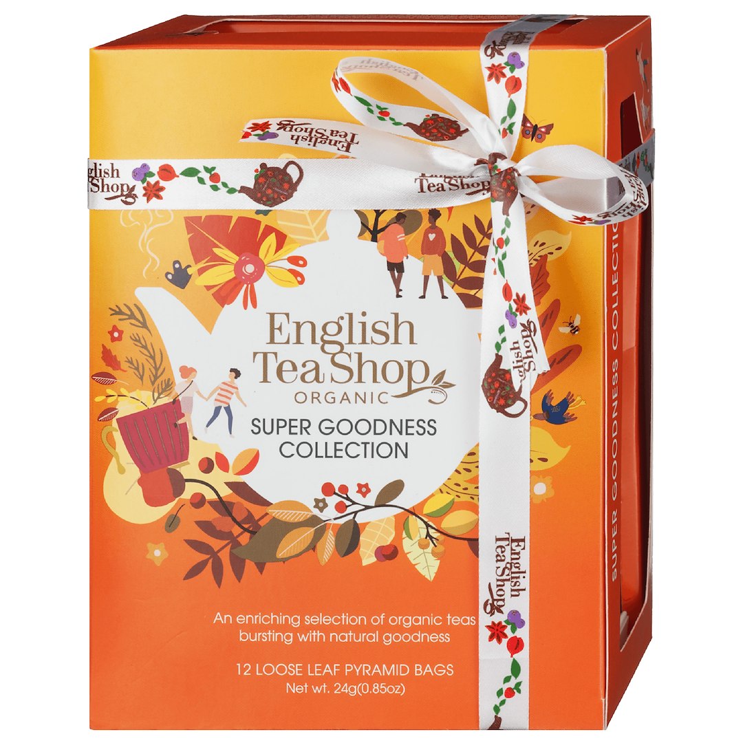 KOLEKCJA HERBATEK OWOCOWO - ZIOŁOWYCH BIO PIRAMIDKI (SUPER GOODNESS - 6 SMAKÓW) (12 x 2 g) 24 g - ENGLISH TEA SHOP ORGANIC - obrazek 2
