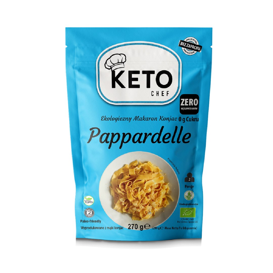 MAKARON (KONJAC) PAPPARDELLE BEZGLUTENOWY BIO 270 g (200 g) - KETO CHEF - obrazek 2