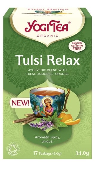 HERBATKA AJURWEDYJSKA TULSI RELAX BIO (17 x 2 g) 34 g - YOGI TEA - obrazek 2