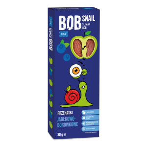 PRZEKĄSKA ROLL JABŁKO – BORÓWKA BEZ DODATKU CUKRÓW BEZGLUTENOWA 30 g – BOB SNAIL