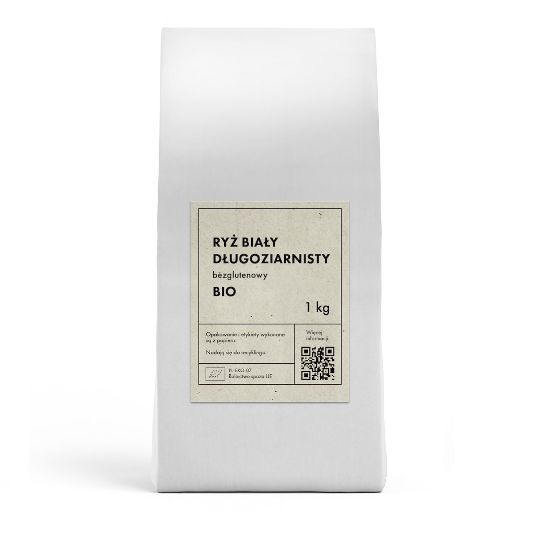 RYŻ BIAŁY DŁUGOZIARNISTY BEZGLUTENOWY BIO 1 kg - THE PLANET - obrazek 2