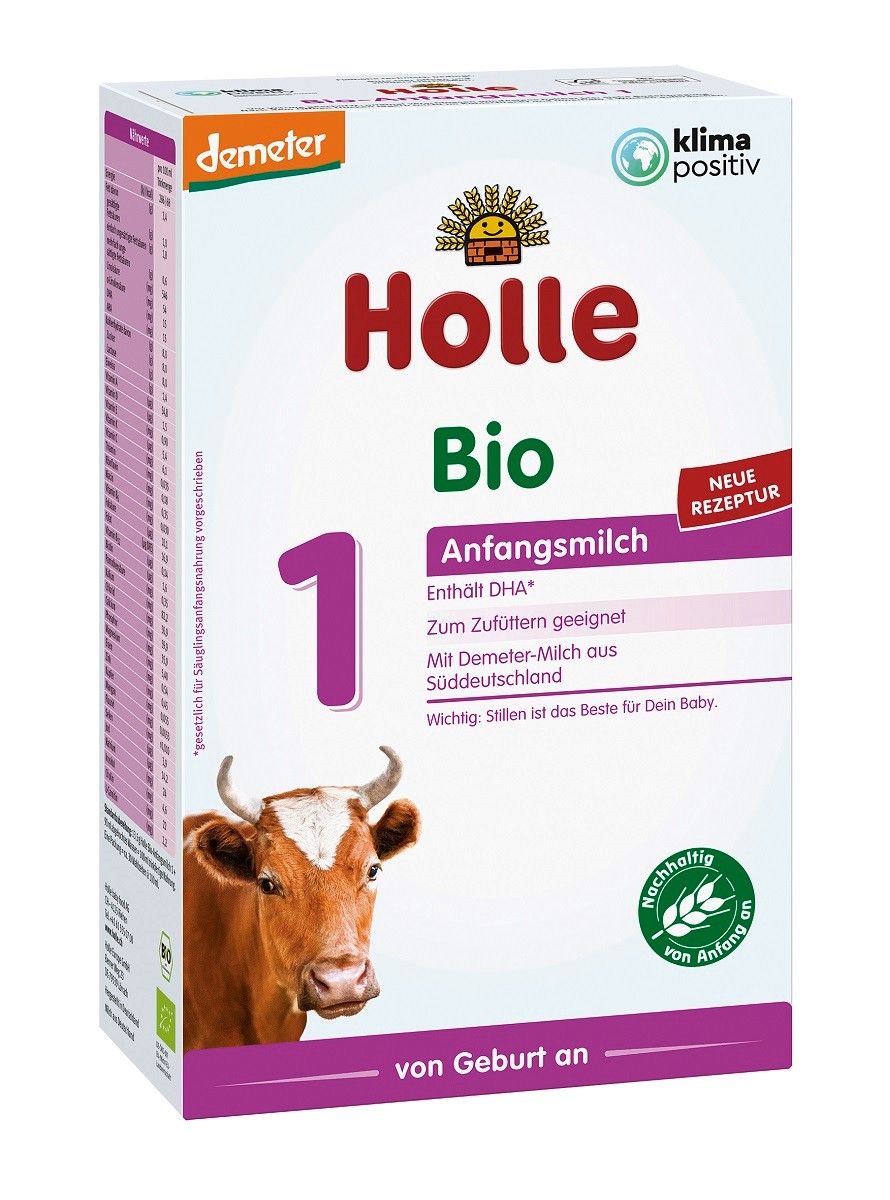 MLEKO KROWIE 1 POCZĄTKOWE DLA NIEMOWLĄT DEMETER BIO 400 g - HOLLE - obrazek 2