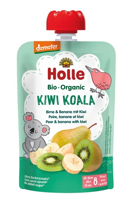 MUS KIWI KOALA (GRUSZKA - BANAN - KIWI) BEZ DODATKU CUKRÓW OD 8 MIESIĄCA DEMETER BIO 100 g - HOLLE - obrazek 2