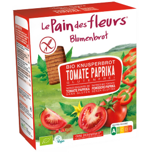 PIECZYWO CHRUPKIE POMIDOROWO – PAPRYKOWE BEZGLUTENOWE BIO 150 g – LE PAIN DES FLEURS