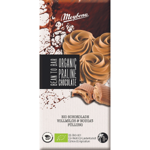 CZEKOLADA MLECZNA PRALINOWA BIO 100 g – MEYBONA