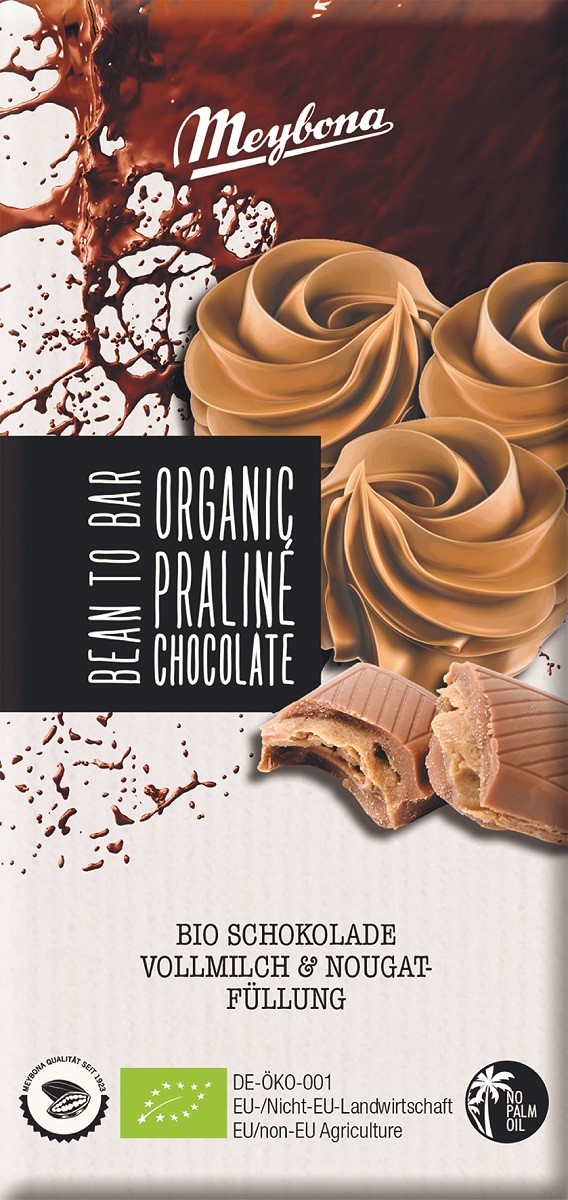 CZEKOLADA MLECZNA PRALINOWA BIO 100 g - MEYBONA - obrazek 2