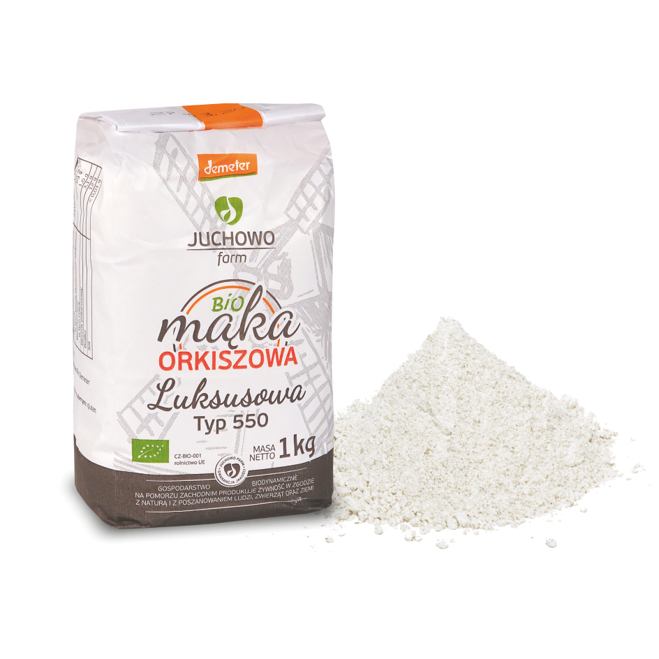 MĄKA ORKISZOWA LUKSUSOWA TYP 550 DEMETER BIO 1 kg - JUCHOWO - obrazek 2