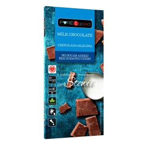 CZEKOLADA MLECZNA ZE STEWIĄ BEZ DODATKU CUKRÓW BEZGLUTENOWA 100 g – PURE&GOOD
