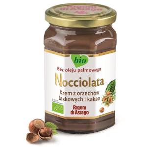 KREM Z ORZECHÓW LASKOWYCH I KAKAO BEZGLUTENOWY BIO 250 g – RIGONI DI ASIAGO (NOCCIOLATA)