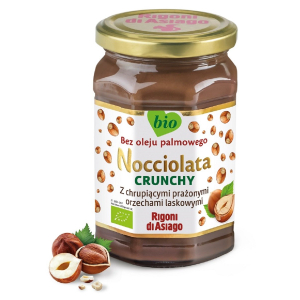 KREM Z ORZECHÓW LASKOWYCH I KAKAO CRUNCHY BEZGLUTENOWY BIO 250 g – RIGONI DI ASIAGO (NOCCIOLATA)